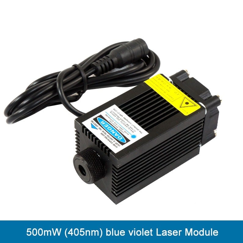 500mW 405nm Blue Violet Laser Module 12V Engraving Laser Module Adjustable xs90 