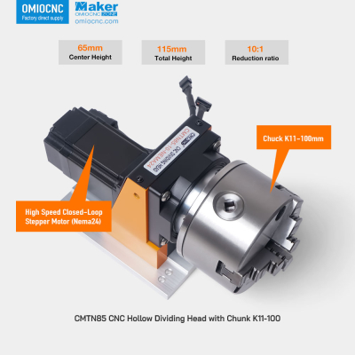 CMTN85 CNC Hollow Dividing Head with Chuck K11-100