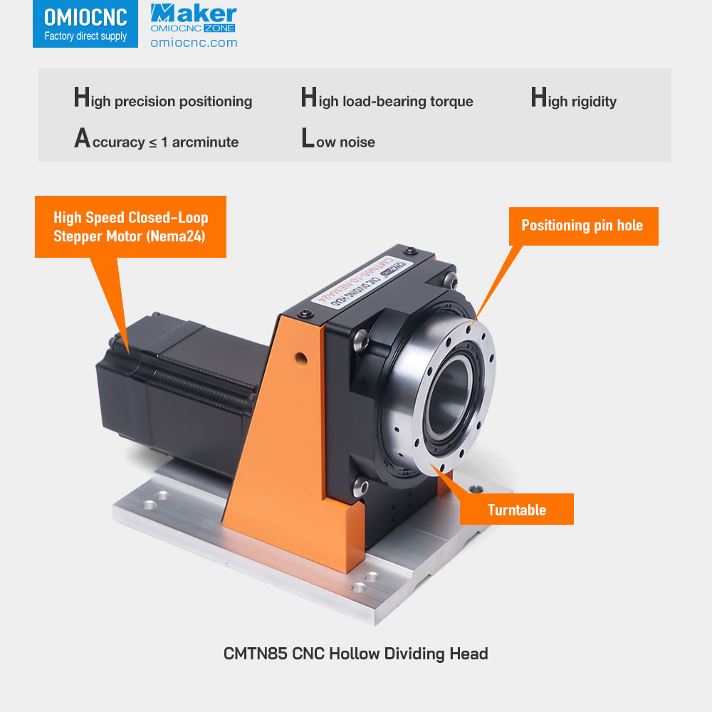 OMIOCNC CMTN85 CNC Rotary Table - High-Precision Hollow Rotating