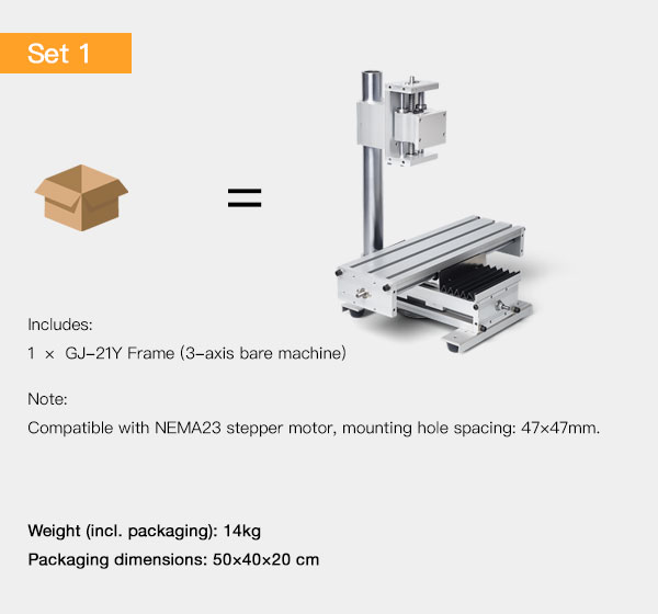 GJ-21Y CNC router mechanical kit set 1 – includes main structural components