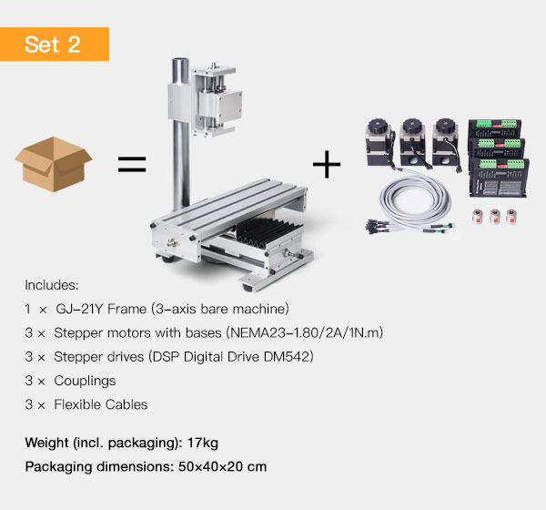 GJ-21Y CNC router mechanical kit set 2 – includes additional accessories