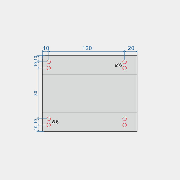 CMTN100 CNC rotary table dimensions drawing – base view