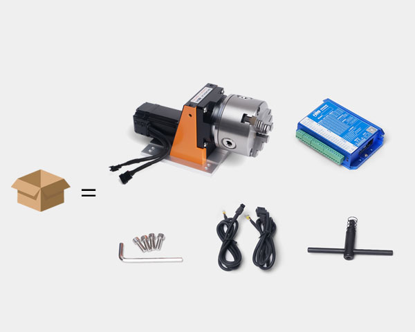 CMTN85 CNC hollow dividing head with K11-100 chuck packing list with driver board and cables