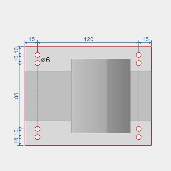 CMTN85 CNC rotary table dimensions drawing – base view