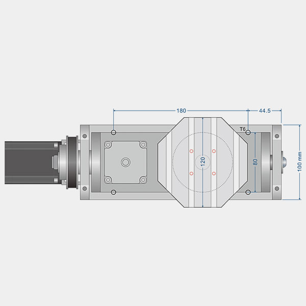 CRT-ABYL57 CNC rotary table dimensions drawing – base view