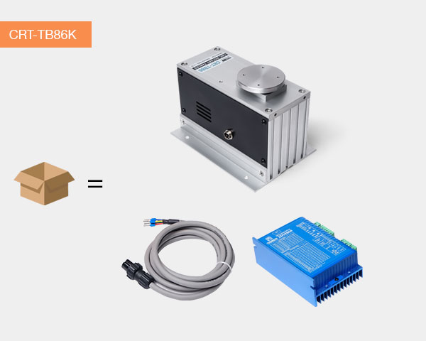 CRT-TB86K CNC rotary table packing list with stepper drive and cable