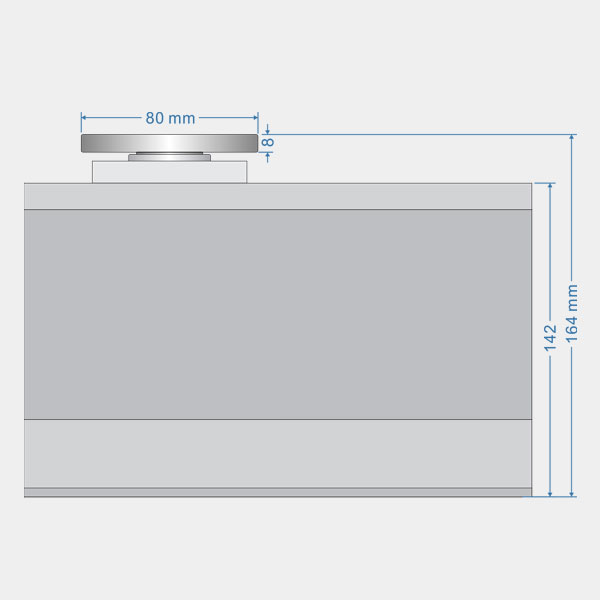 CRT-TB86K CNC rotary table dimensions drawing – front view