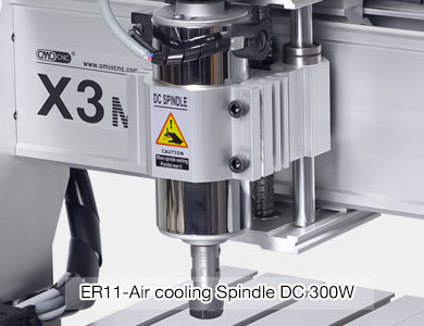 X3M desktop CNC machine ER11 300W air-cooled spindle