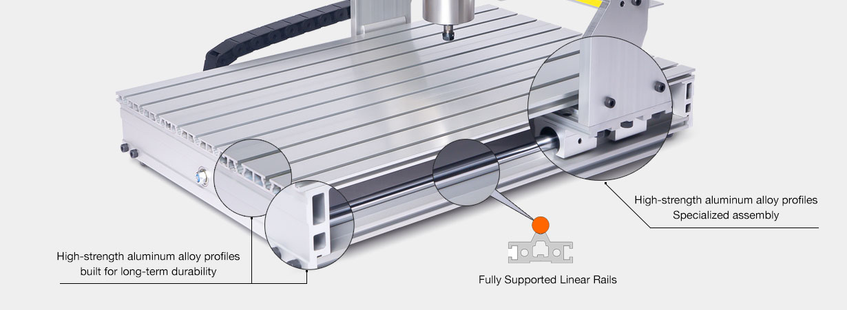 X6M desktop CNC machine precision components detail