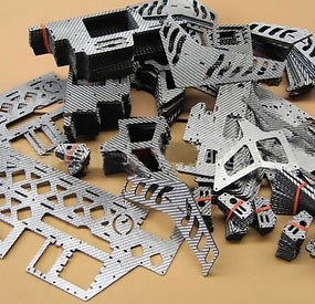 X6M desktop CNC machine cutting carbon fiber for UAV parts