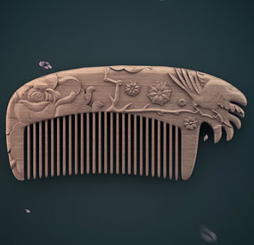 X6M desktop CNC machine artistic engraving a wooden comb