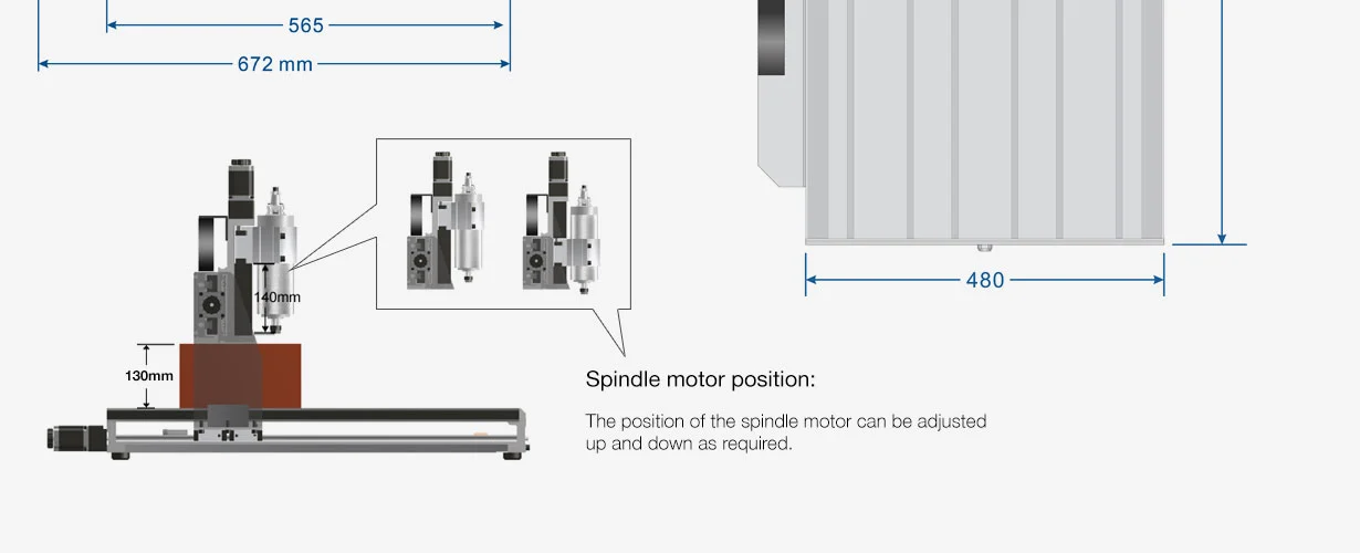 X6 Pro CNC Router detailed working area dimensions
